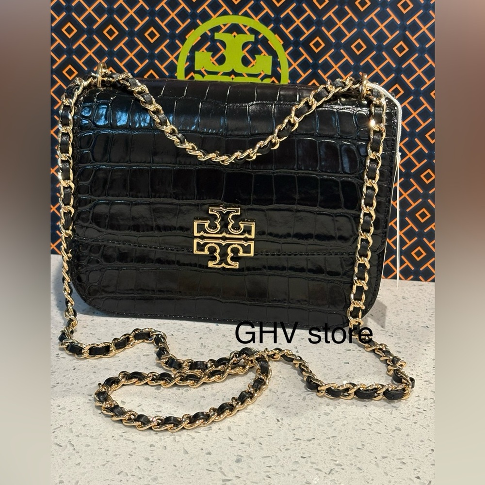 Tory Burch Britten Embossed small adjustable shoulder bag